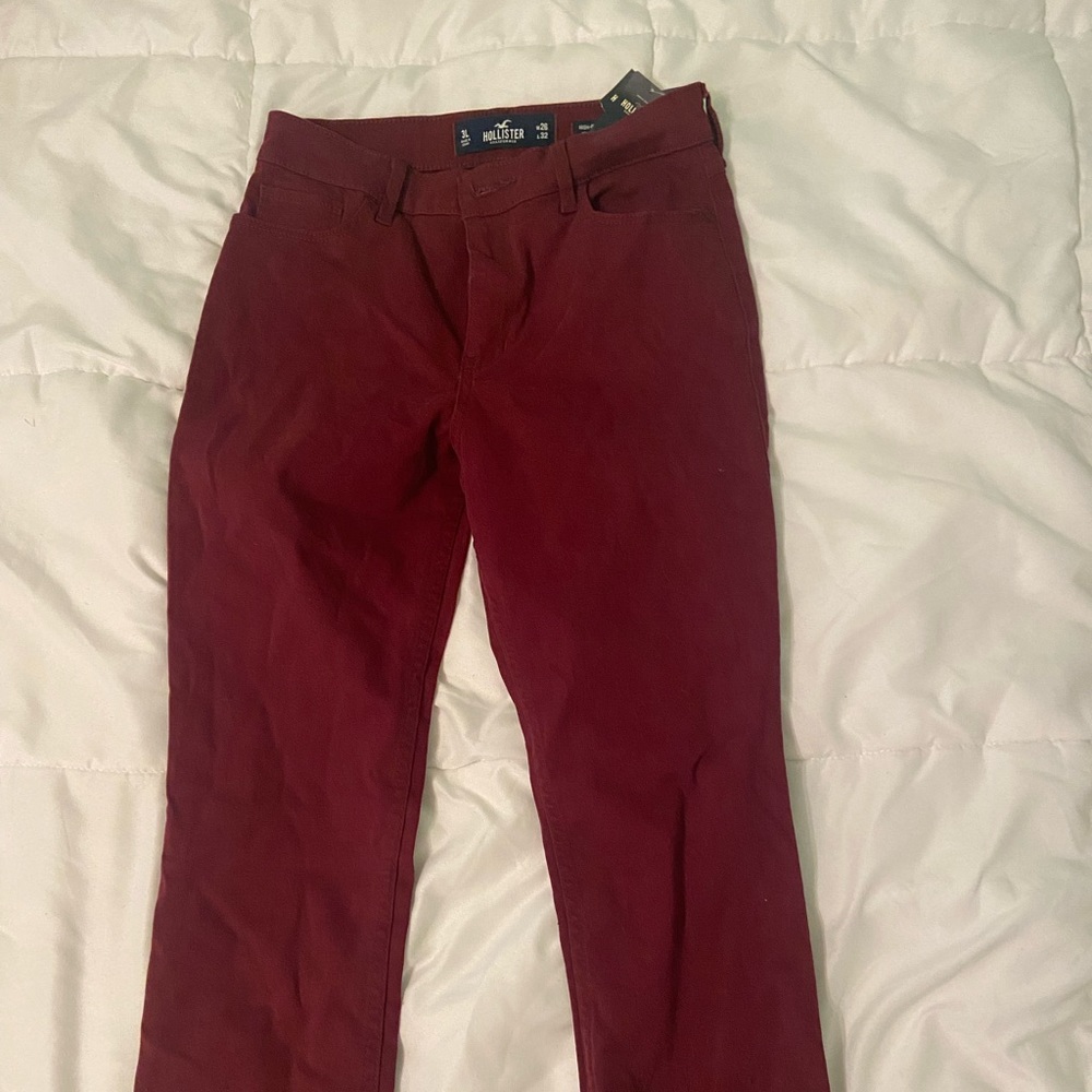hollister maroon khakis size 26 womens